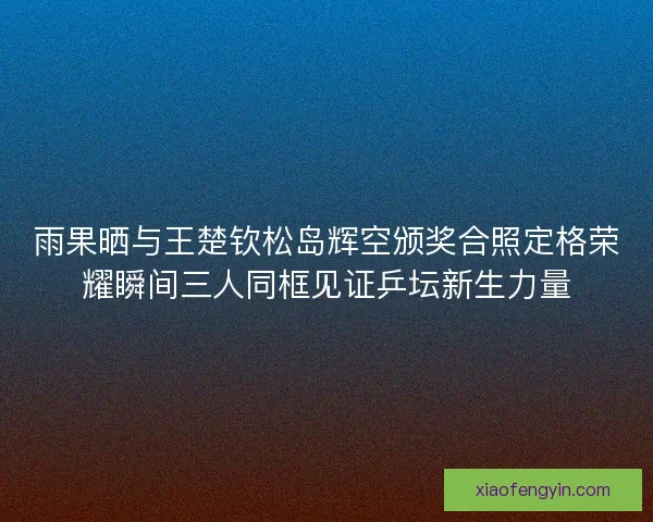 雨果晒与王楚钦松岛辉空颁奖合照定格荣耀瞬间三人同框见证乒坛新生力量 雨果晒与王楚钦松岛辉空颁奖合照定格荣耀瞬间三人同框见证乒坛新生力量