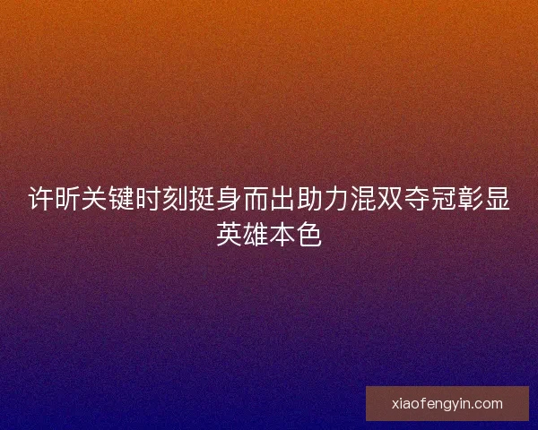 许昕关键时刻挺身而出助力混双夺冠彰显英雄本色 许昕关键时刻挺身而出助力混双夺冠彰显英雄本色